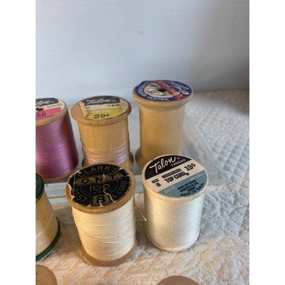 Vintage Wood Thread spools set 12 #43 - Picture 9 of 10